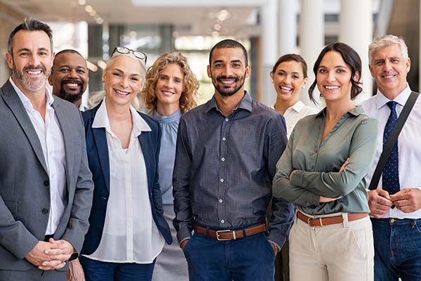successful group of business people at modern office