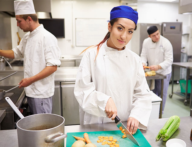 female kitchen worker