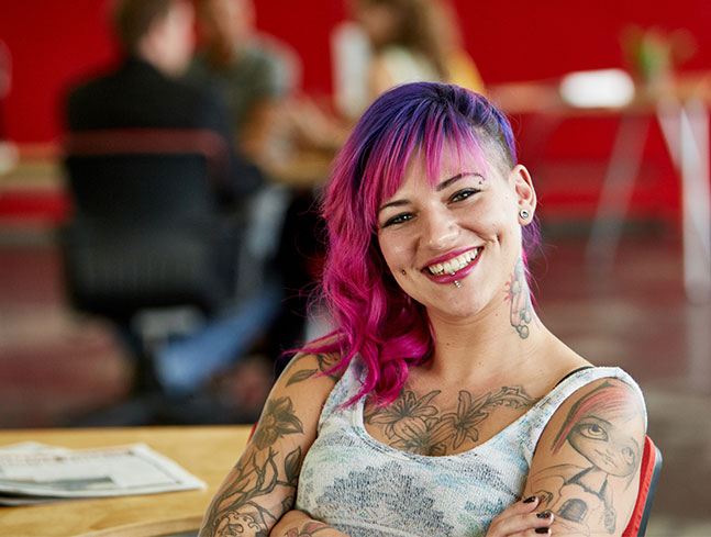 female smiling